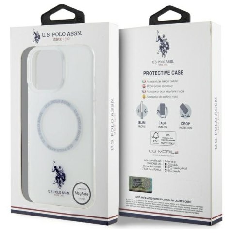 US Polo USHMP16LHOCLDPW iPhone 16Pro 6.3" biały/white IML Ring MagSafe