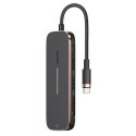 USAMS Adapter HUB 2xUSB + USB-C + HDMI+ Micro SD+SD czarny/black SJ575HUB01 (US-SJ575)