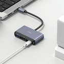 USAMS Adapter HUB 4w1 2xUSB 2.0/USB 3.0/ USB-C szary/dark grey SJ627HUB01 (US-SJ627)