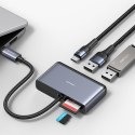 USAMS Adapter HUB 5w1 USB 2.0/USB 3.0/ USB-C/TF/SD szary/dark grey SJ628HUB01 (US-SJ628)