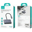 USAMS Adapter HUB 5w1 USB 2.0/USB 3.0/ USB-C/TF/SD szary/dark grey SJ628HUB01 (US-SJ628)