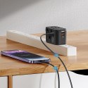 USAMS Adapter siec 2xUSB+1xUSB-C T59 20W4w1 US/AU/EU/UK czarny/black CC179TC01 (US-CC179) Universal Travel Charger