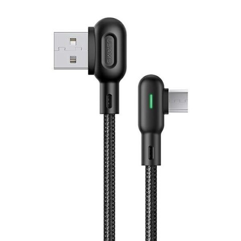 USAMS Kabel MicroUSB 2A 1,2m Kabel kątowy u57 czarny/black SJ458USB01 (US-SJ458)