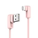 USAMS Kabel kątowy U-flow Lightning 1,2m 2A różowy/pink IPUSBCY03 (US-SJ165)