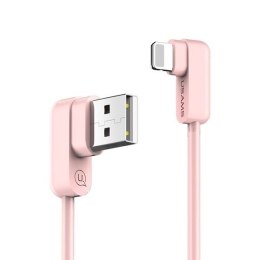 USAMS Kabel kątowy U-flow Lightning 1,2m 2A różowy/pink IPUSBCY03 (US-SJ165)