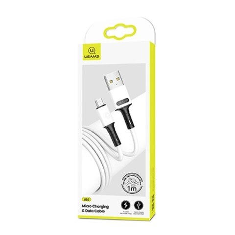 USAMS Kabel U52 microUSB 2A Fast Charge 1m biały/white SJ435USB01 (US-SJ435)