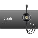 USAMS Kabel U69 3w1 1m czarny/black (lightning/microUSB/USB-C) SJ508USB01 (US-SJ508)