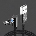 USAMS Kabel USB-A/Lightning 1m kątowy magnetyczny U54 czarny/black SJ444USB01 (US-SJ444)