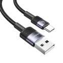 USAMS Kabel USB na USB-C 3A 1.2m Fast Charging stalowy/tarnish SJ718USBSG01 (US-SJ718)