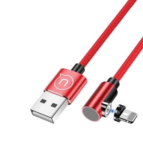 USAMS Kabel lightning 1m kątowy magnetyczny czerwony/red SJ444USB02 (US-SJ444)