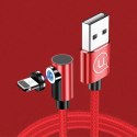 USAMS Kabel lightning 1m kątowy magnetyczny czerwony/red SJ444USB02 (US-SJ444)