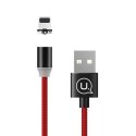 USAMS Kabel magnetyczny U-Sure lightning1m 2.1A pleciony czerwony/red SJ292USB02 (US-SJ292)