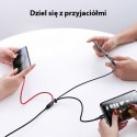 USAMS Kabel pleciony U26 3w1 0.35m 2A Fast Charge (lightning/microUSB/USB-C) SJ410USB01 (US-SJ410)