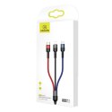 USAMS Kabel pleciony U26 3w1 0.35m 2A Fast Charge (lightning/microUSB/USB-C) SJ410USB01 (US-SJ410)