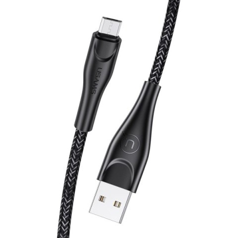 USAMS Kabel pleciony U41 microUSB 2m 2A czarny/black SJ396USB01 (US-SJ396) Fast Charge