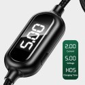 USAMS Kabel pleciony U48 lightning 1,2m 2A Fast Charging LED czarny/black SJ423USB01 (US-SJ423)