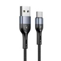 USAMS Kabel pleciony U55 2A USB-C czarny/black 1m SJ449USB01 (US-SJ449)