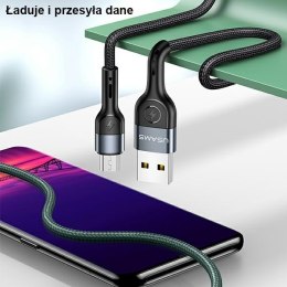 USAMS Kabel pleciony U55 2A micro USB zielony/green 1m SJ450USB02 (US-SJ450)