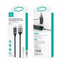 USAMS Kabel pleciony U78 USB-C 1.2m LED 6A Fast Charging czarny/black SJ544USB01 (US-SJ544)