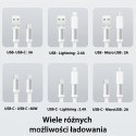 USAMS Kabel rozwijany 3w1 z pudełkiem MicroUSB/USB-C/Lightning 60W fioletowy/purple SJ650USB03 (US-SJ650)