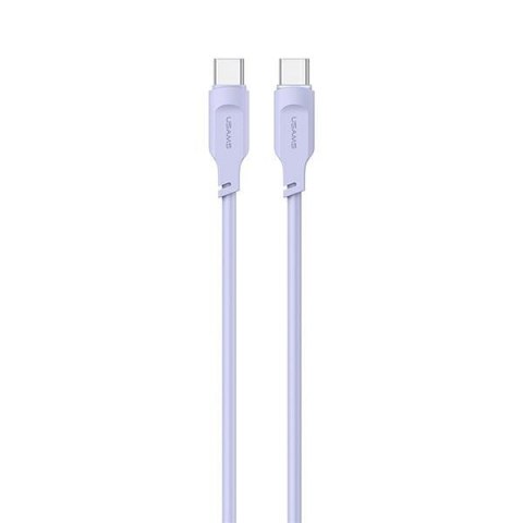 USAMS Kabel USB-C na USB-C 100W 1,2m Port Display Fast Charging Lithe Series purpurowy/purple SJ567USB03 (US-SJ567)