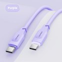 USAMS Kabel USB-C na USB-C 100W 1,2m Port Display Fast Charging Lithe Series purpurowy/purple SJ567USB03 (US-SJ567)