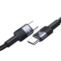 USAMS Kabel USB-C na USB-C 60W 1,2m Fast Charging stalowy/tarnish SJ724USBSG01 (US-SJ724)