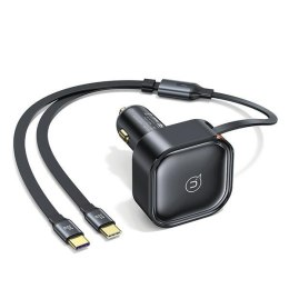 USAMS Ład. sam. ze zwijanym kablem 2xUSB-C C41 PD 30W Fast Charge czarny/black CC220CC01 (US-CC220)