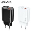 USAMS Ład. siec. 1xUSB-C+1xUSB T35 20W (only head) PD3.0 +QC3.0 Fast Charging biały/white CC121TC01 (US-CC121)