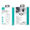 USAMS Ład. siec. 1xUSB-C+1xUSB T47 65W (only head) PD Fast Charging Super Si biały/white CC153TC02 (US-CC153)