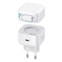 USAMS Ład. siec. 1xUSB-C ze zwijanym kablem Lighning Retractable PD+QC 35W Gan Fast Charging biały/white XMF Series CC209TC02 (U