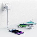 USAMS Ład. siec. 1xUSB-C ze zwijanym kablem Lighning Retractable PD+QC 35W Gan Fast Charging biały/white XMF Series CC209TC02 (U