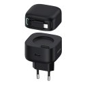 USAMS Ład. siec. 1xUSB-C ze zwijanym kablem Lighning Retractable PD+QC 35W Gan Fast Charging czarny/black XMF Series CC209TC01 (