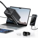 USAMS Ład. siec. 1xUSB-C ze zwijanym kablem USB-C Retractable PD+QC 30W Gan Fast Charging czarny/black YC Series CC241TC01 (US-C