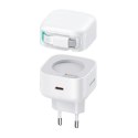 USAMS Ład. siec. 1xUSB-C ze zwijanym kablem USB-C Retractable PD+QC 35W Gan Fast Charging biały/white XMF Series CC202TC02 (US-C