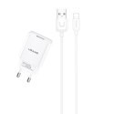 USAMS Ład. siec. 1xUSB T21 lightning biały/white 2,1A Fast Charging T21OCLN01