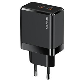 USAMS Ład. siec. 2xUSB-C T54 GaN 40W (only head) PD Fast Charging czarny/black CC172TC01 (US-CC172)