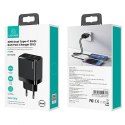 USAMS Ład. siec. 2xUSB-C T54 GaN 40W (only head) PD Fast Charging czarny/black CC172TC01 (US-CC172)