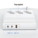 USAMS Listwa zasilająca 65W Super Si Fast Charging USB Extension Socket EU biały/white CC160TC01 (US-CC160)