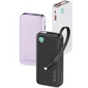 USAMS Powerbank ze zwijanym kablem Retractable Lightning 10000 mAh PD 20W Fast Charge XY Series czarny/black 10KCD22501 (US-CD22