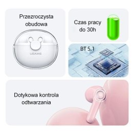 USAMS Słuchawki Bluetooth 5.1 TWS BU series bezprzewodowe biały/white BHUBU01