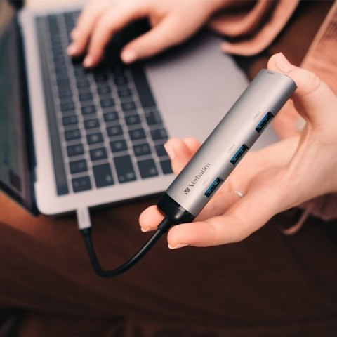 Verbatim Adapter Hub USB-C - 4xUSB-A 3.2 aluminiowy/aluminum 49147