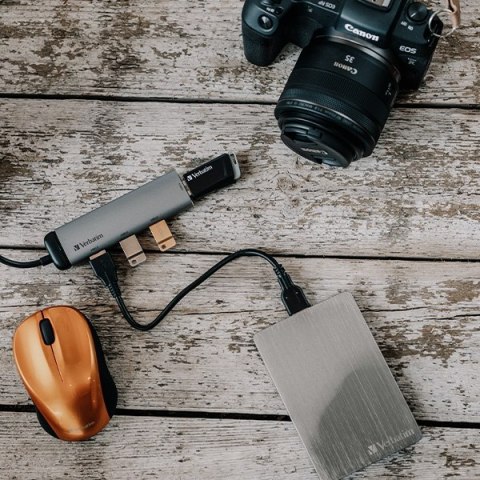 Verbatim Adapter Hub USB-C - 4xUSB-A 3.2 aluminiowy/aluminum 49147