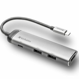 Verbatim Adapter Hub USB-C - USB-C/ 2xUSB-A 3.0/HDMI aluminiowy/aluminum 49140