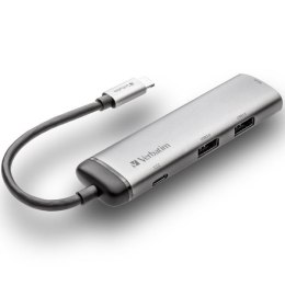 Verbatim Adapter Hub USB-C - USB-C/ 2xUSB-A 3.0/HDMI aluminiowy/aluminum 49140