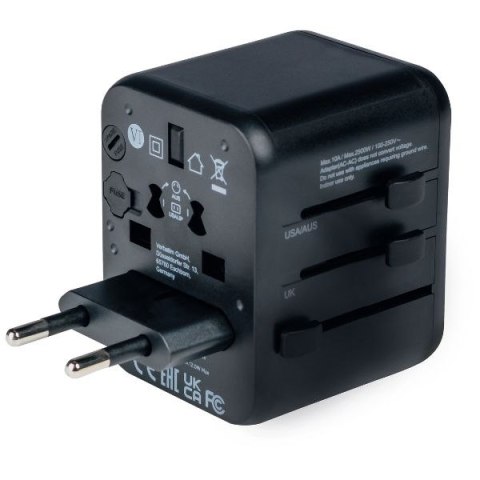 Verbatim Adapter podróżny EU/UK/US2xUSB-A UTA-01 czarny/black 49543