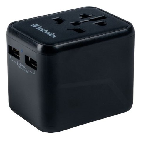 Verbatim Adapter podróżny EU/UK/US2xUSB-A UTA-01 czarny/black 49543