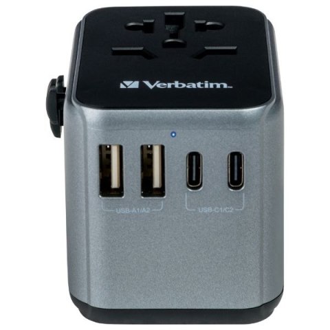 Verbatim Adapter podróżny EU/UK/US2xUSB-A/2xUSB-C PD 30W UTA-03 czarny/black 49545