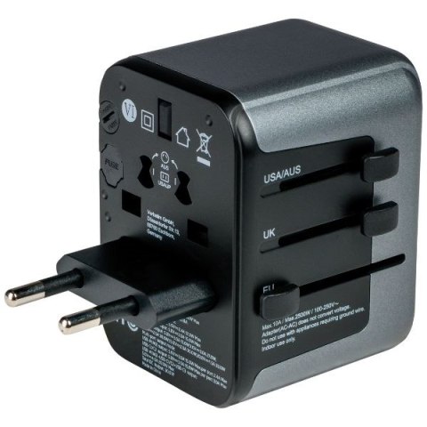 Verbatim Adapter podróżny EU/UK/US2xUSB-A/2xUSB-C PD 30W UTA-03 czarny/black 49545