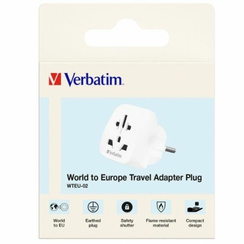 Verbatim Adapter podróżny EU/UK/USWTEU-02 biały/white 49549